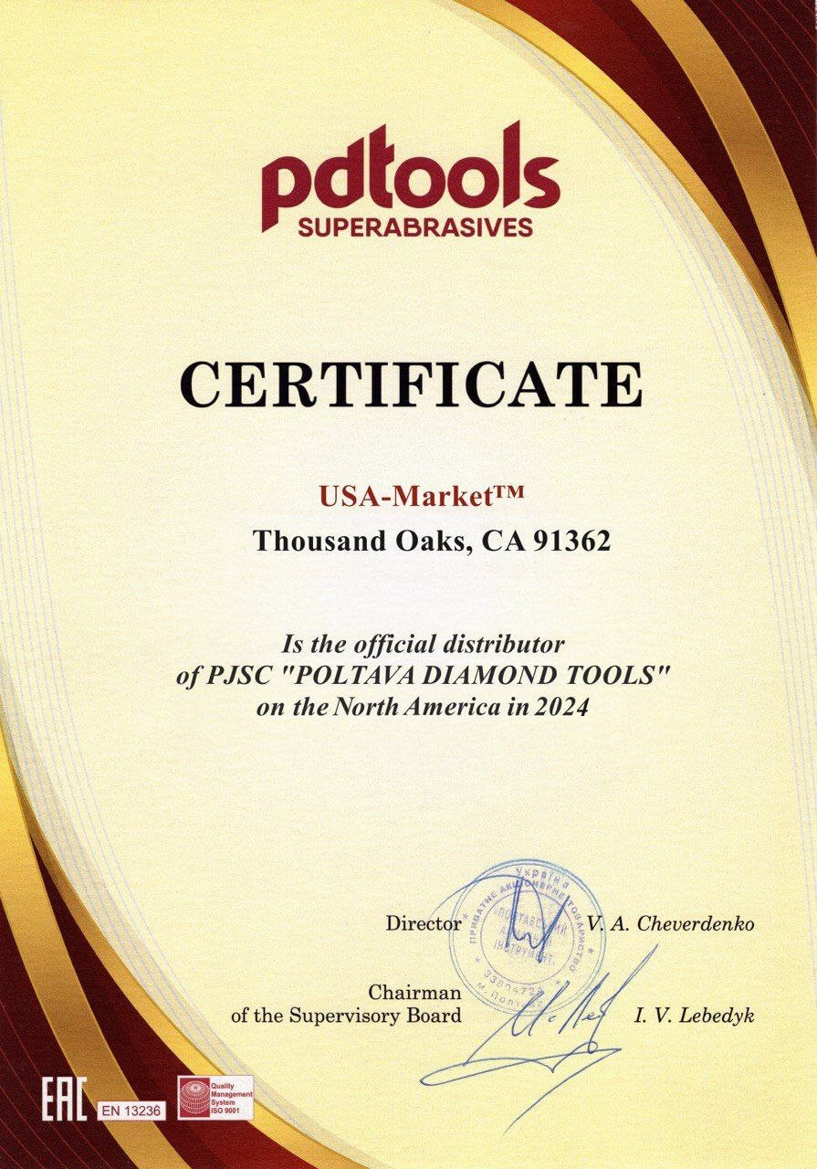 Certificate USA-Market