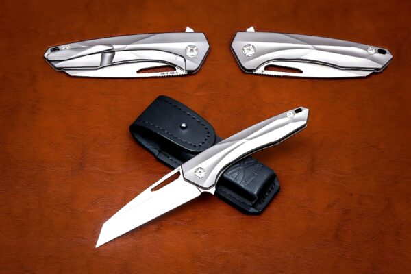 2-1 CPM® S125V Titanium Folding Knife – Handmade by Blacksmith Andrew – Frame Lock – USA-Market® Exclusive
