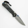 Large Sebenza 31 - Black Canvas Micarta Inlay - Drop Point CPM MagnaCut Blade - Blue Double Thumb Lugs