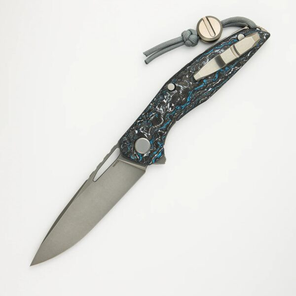 Shirogorov 111 Aerum – Northern Wind Special Edition Shirogorov 111 Aerum folding knife open view showing Elmax stonewashed blade