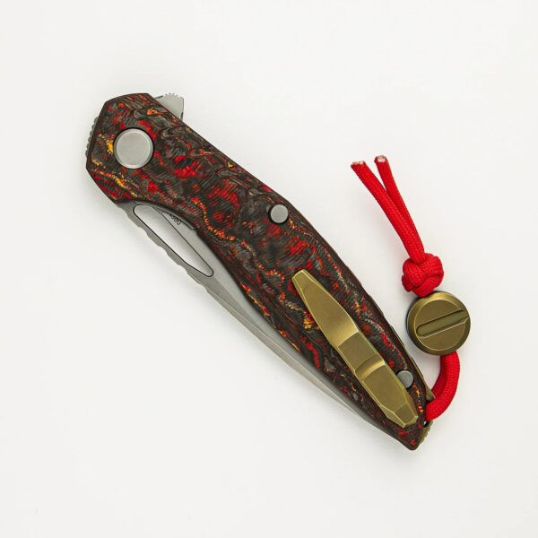 Shirogorov 111 Ignis – Closed View with Pocket Clip Shirogorov 111 Ignis closed folding knife with titanium pocket clip