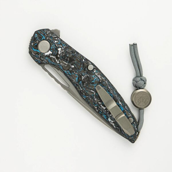 Shirogorov 111 Aerum – Elmax Blade Detail TechnoCarbo handle scales on Shirogorov 111 Aerum Northern Wind special edition knife