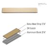 7 USA-Market® Balsa Wood Strops on Aluminum Blank – for Diamond Stropping Compound, Apex / TSPROF / SHARP X Compatible