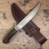 2 Dedyukhin Handmade Bowie Knife M398 Custom №1 – Full Tang Fixed Blade, Stabilized Wood Handle & Leather Sheath, USA-Market®