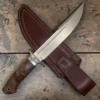 2 Dedyukhin Handmade Bowie Knife M398 Custom №2 – Full Tang Fixed Blade, Stabilized Wood Handle & Leather Sheath, USA-Market®