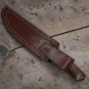 4 Dedyukhin Handmade Bowie Knife M398 Custom №2 – Full Tang Fixed Blade, Stabilized Wood Handle & Leather Sheath, USA-Market®