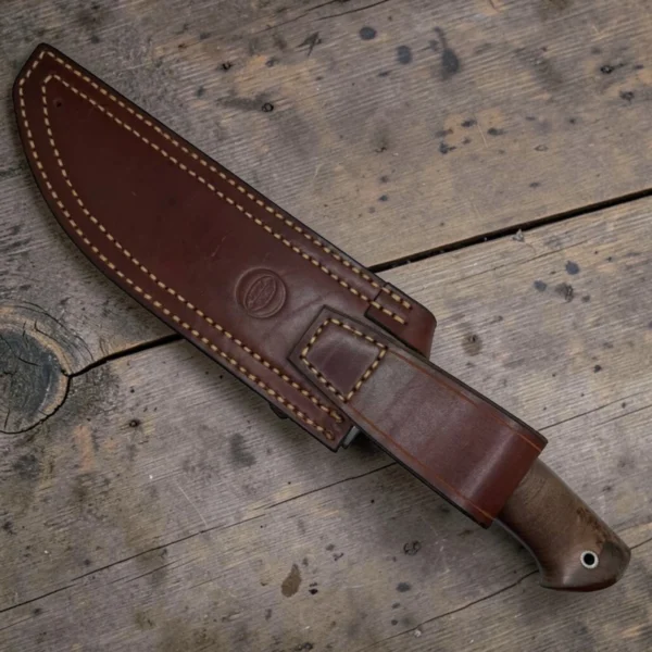 4 Dedyukhin Handmade Bowie Knife M398 Custom №2 – Full Tang Fixed Blade, Stabilized Wood Handle & Leather Sheath, USA-Market®
