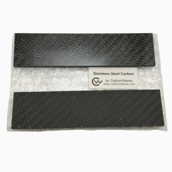 22 CarbonWaves Stainless Steel Carbon Fiber Knife Scales — Set of 2, 1/8″ (3.18 mm)