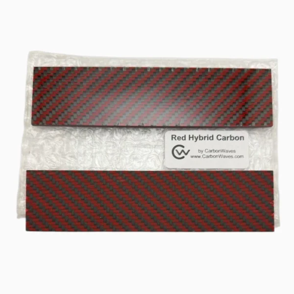 26 CarbonWaves Red & Black Carbon Fiber Knife Scales — Set of 2, 1/8″ (3.2 mm)