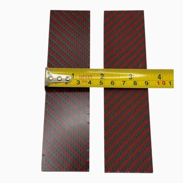 28 CarbonWaves Red & Black Carbon Fiber Knife Scales — Set of 2, 1/8″ (3.2 mm)