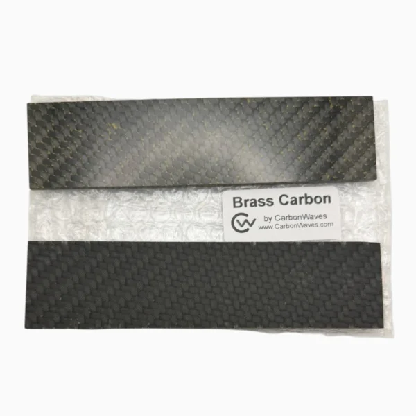 38 CarbonWaves Brass Carbon Fiber Knife Scales — Set of 2, 1/8″ (3.18 mm)