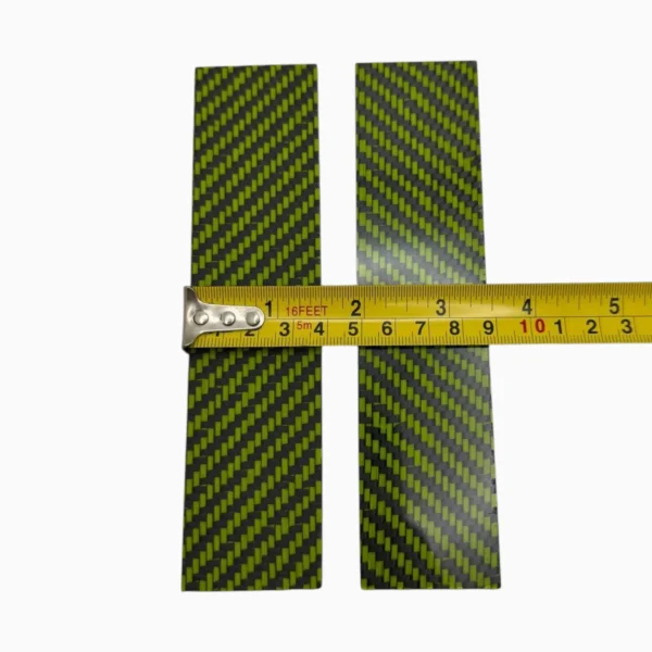 4 CarbonWaves Lime & Black Carbon Fiber Knife Scales — Set of 2, 1/8″ (3.2 mm)